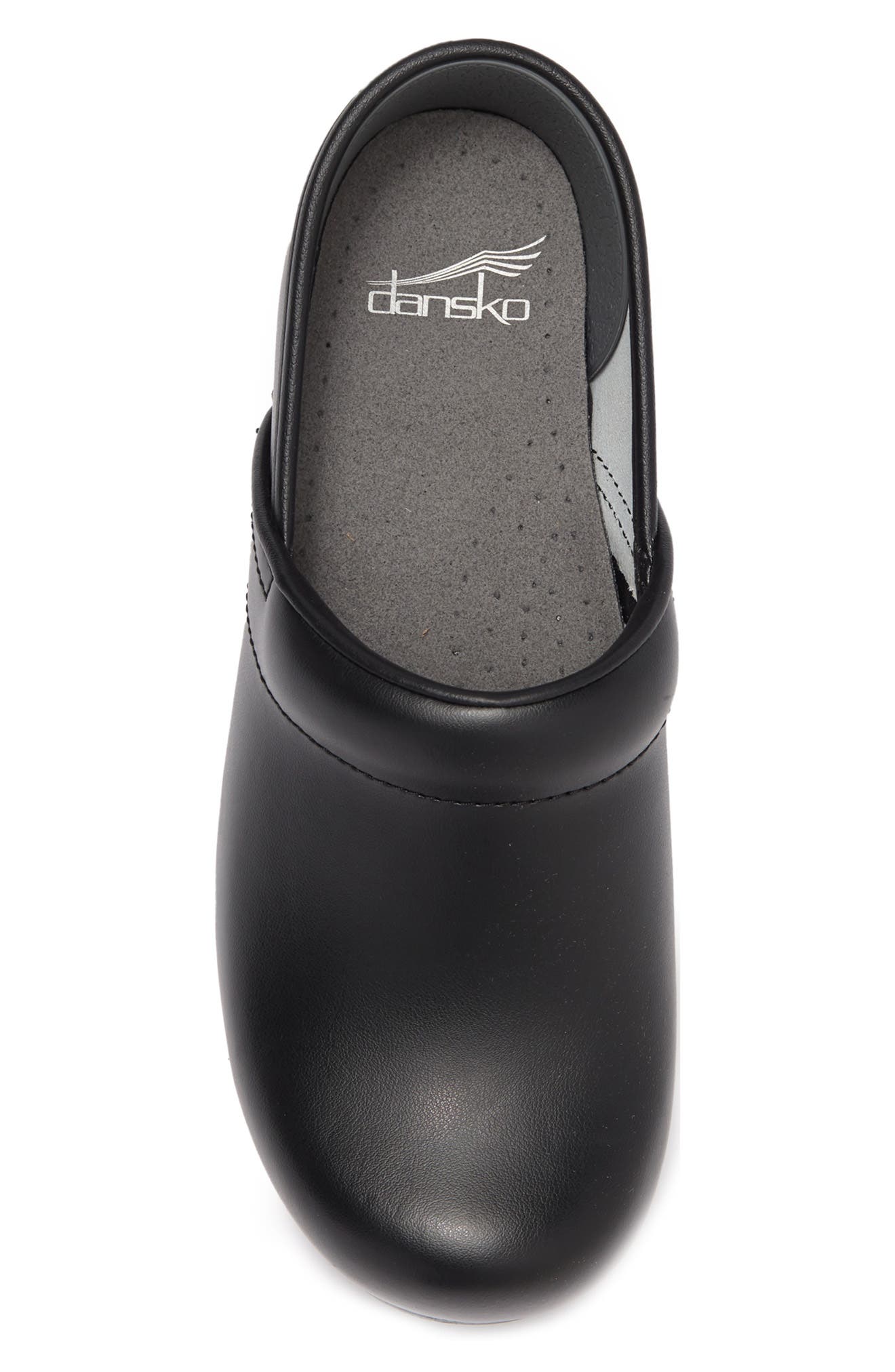 Dansko Professional Black Leather Clog, Alternate, color, Black