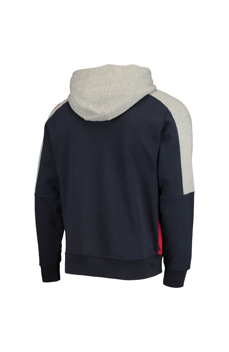 STARTER Men's Starter Navy/Red Houston Texans Playoffs Color Block Full-Zip Hoodie, Alternate, color, 