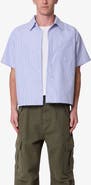 mnml Stripe Poplin Short Sleeve Button-Up Shirt