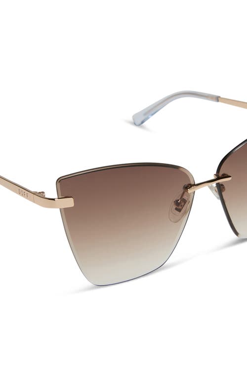 Diff Becky V 63mm Oversize Gradient Cat Eye Sunglasses In Gold/brown Gradient