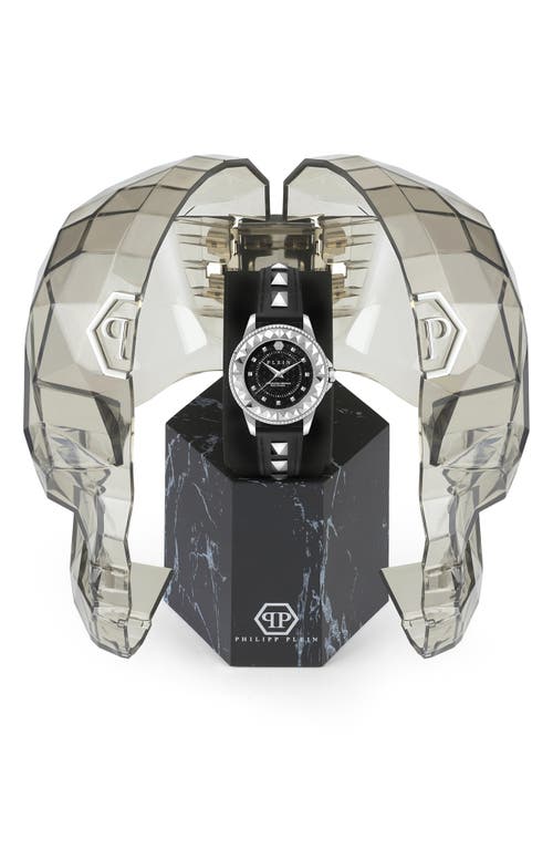 Philipp Plein Rock Leather Strap Watch, 38mm In Stainless Steel
