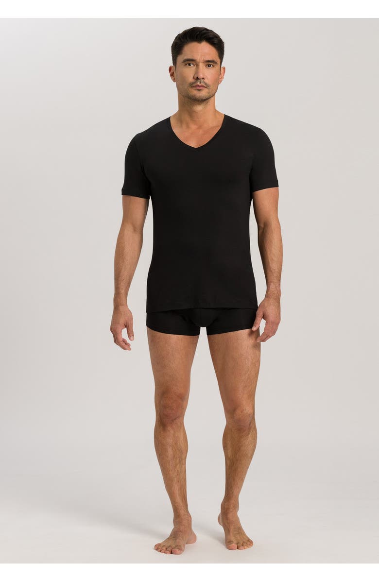 Hanro Cotton Boxer Brief, Alternate, color, Black