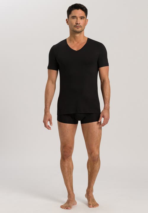 Hanro Cotton Boxer Brief In Black