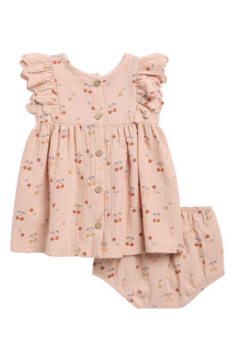 QUINCY MAE Alina Cotton Gauze Dress & Bloomers Set, Alternate, color, Blush