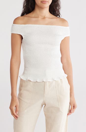 Off the Shoulder Smocked Top
