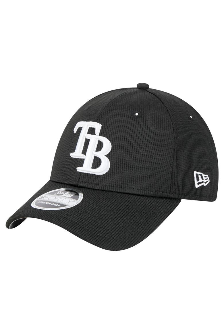 Men's New Era Black Tampa Bay Rays Pivot 9FORTY Adjustable Hat, Main, color, Black