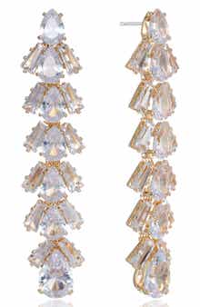 Ettika Cascading Cubic Zirconia Linear Drop Earrings