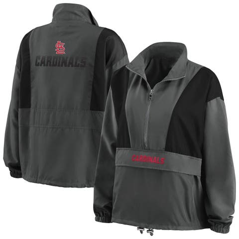 Women's WEAR by Erin Andrews Charcoal St. Louis Cardinals Packable Half-Zip Jacket