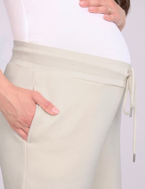 Motherhood Maternity Under The Belly Wide Leg Sweatpants In Neutral