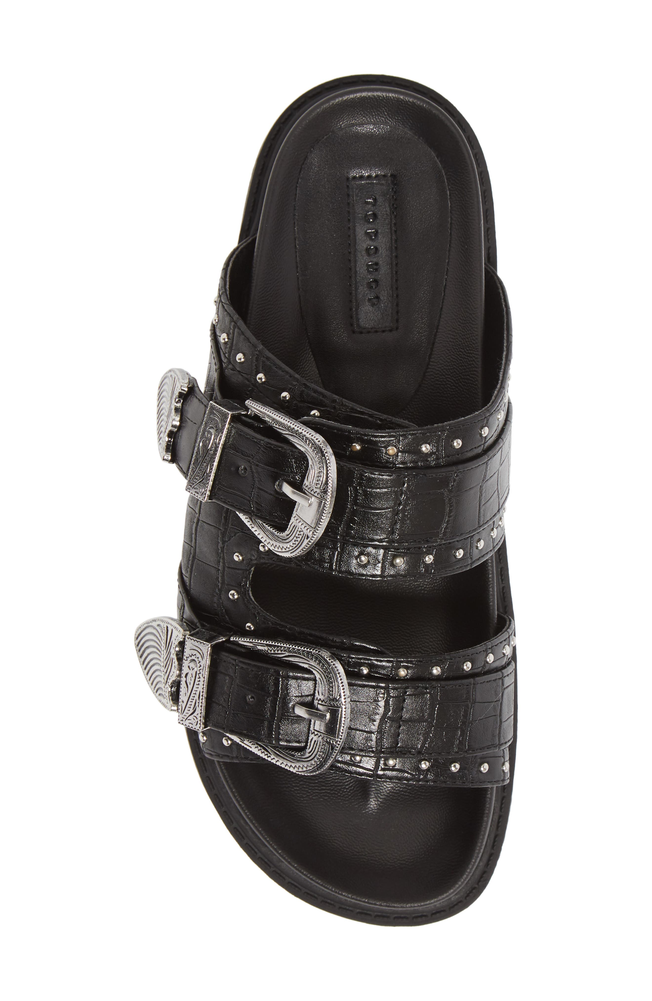 Topshop Peru Buckle Slide Sandal, Alternate, color, 