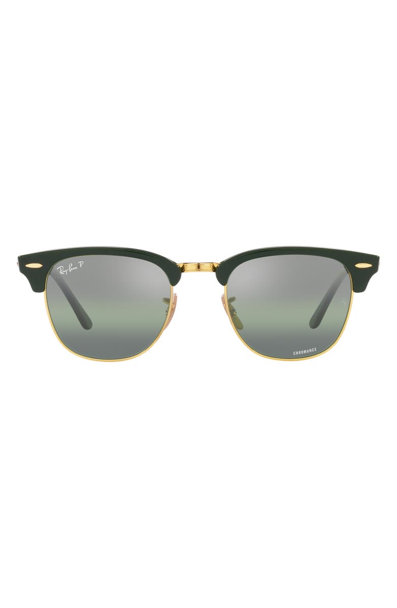 Ray-Ban 55MM SQUARE CLUBMASTER, Main, color, Green