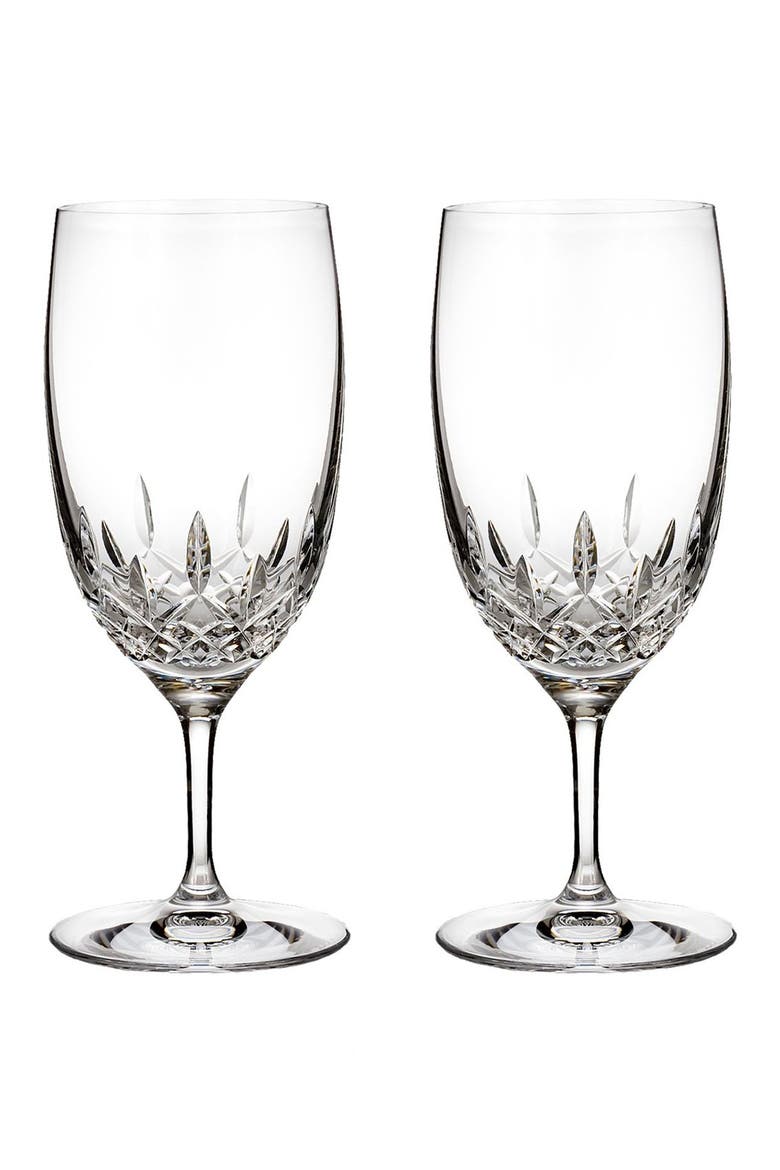 Lismore Essence Set of 2 Lead Crystal Water Glasses, Main, color, CLEAR