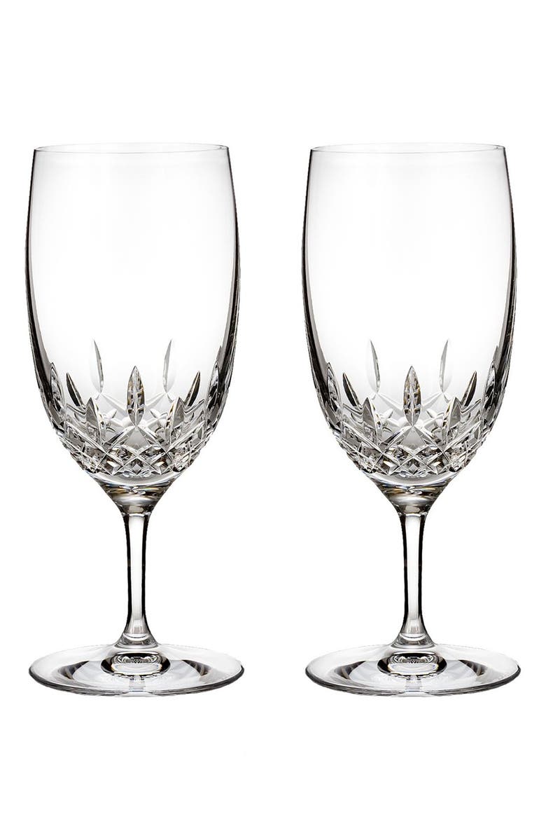 Waterford Lismore Essence Set of 2 Lead Crystal Water Glasses, Main, color, Clear