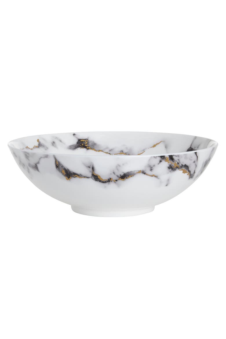 Marble Venice Fog Serving Bowl, Main, color, White