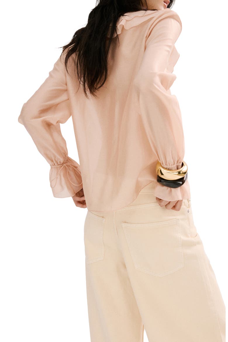 Ruffle Chiffon Top, Alternate, color, PASTEL PINK