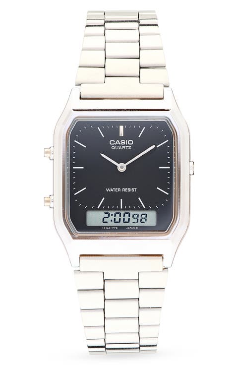 Vintage AQ230A-1DM Analog/Digital Bracelet Watch, 38.8mm × 29.8mm