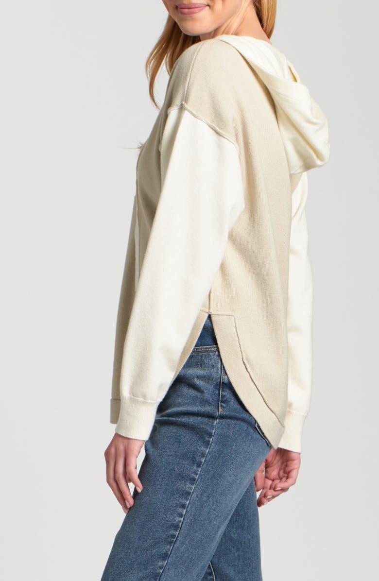 APNY Colorblock Oversize Hoodie, Alternate, color, Ivory/ Oatmeal