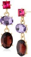 JARDIN Tri-Tone Crystal Drop Earrings
