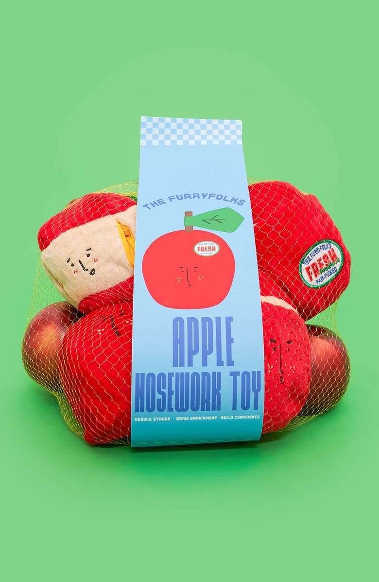 the furryfolks Apple Nosework Toy, Alternate, color, Red