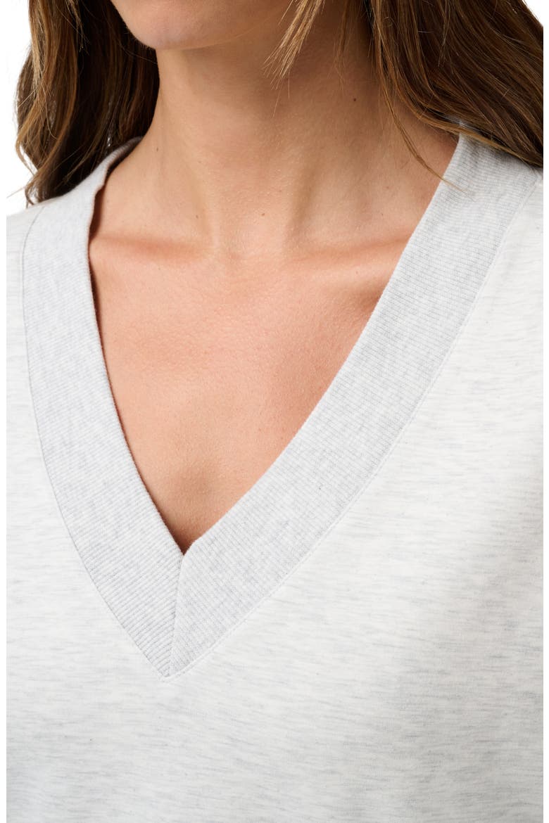Cloud Fleece V-Neck Sweatshirt, Alternate, color, HEATHER LIGHT GREY