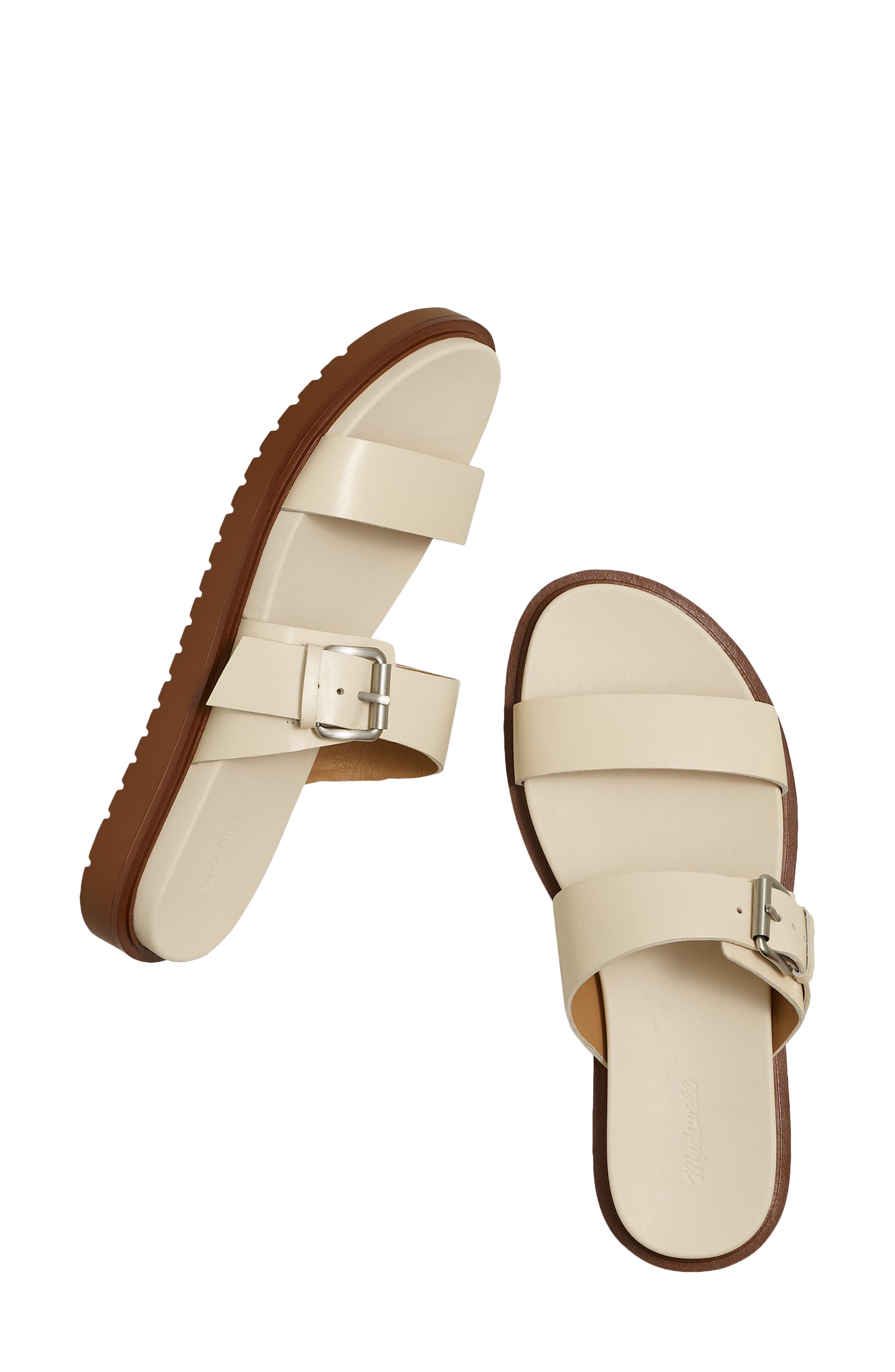 Madewell Maximillian Two Strap Sandal, Alternate, color, Ecru