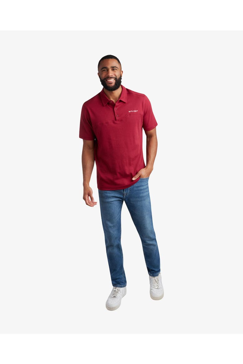 Men Short Sleeve Interlock Polo, Main, color, Redwood