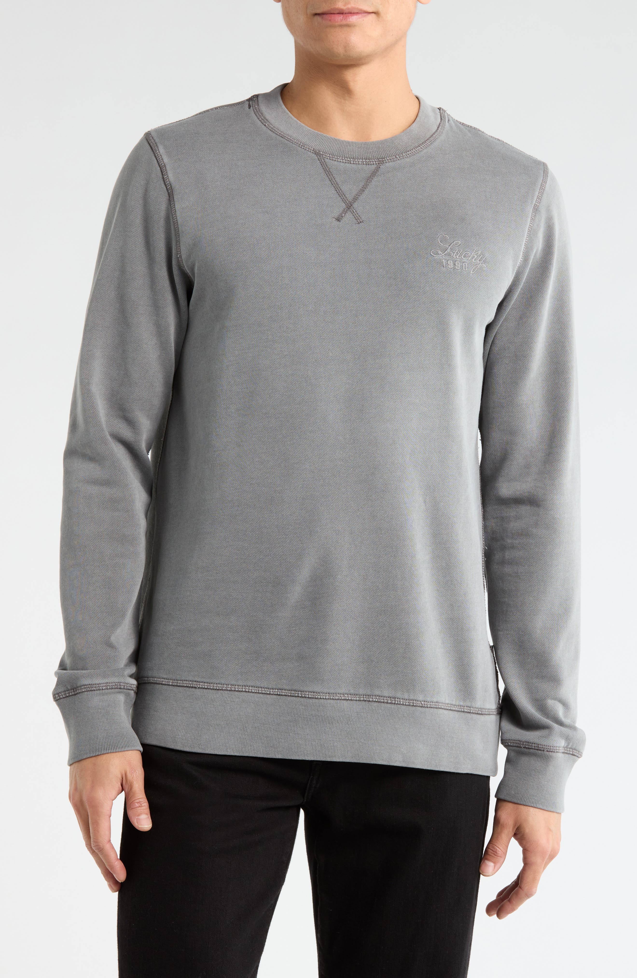 Lucky Brand Washed Logo Fleece Sweatshirt