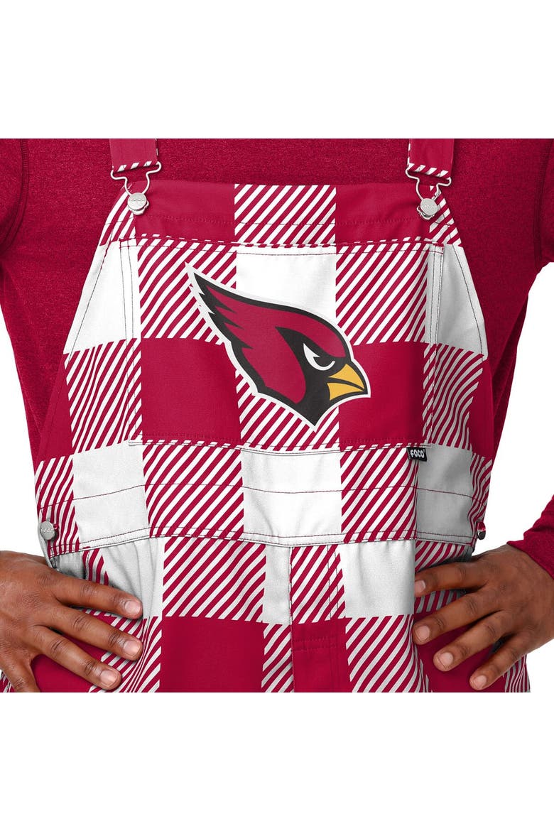 Men's FOCO  Cardinal Arizona Cardinals Big Logo Plaid Overalls, Alternate, color, Cardinal