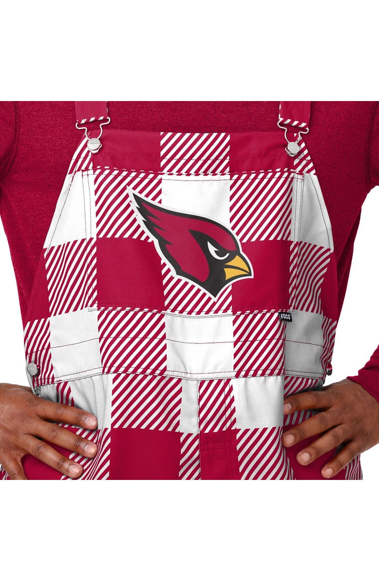 FOCO Men's FOCO  Cardinal Arizona Cardinals Big Logo Plaid Overalls, Alternate, color, 