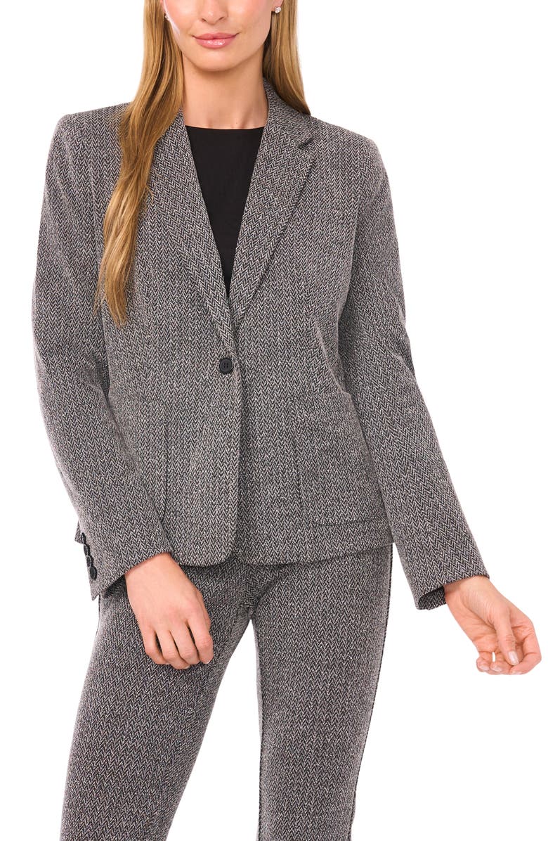 Halogen<sup>®</sup> Herringbone Blazer, Main, color, Rich Black
