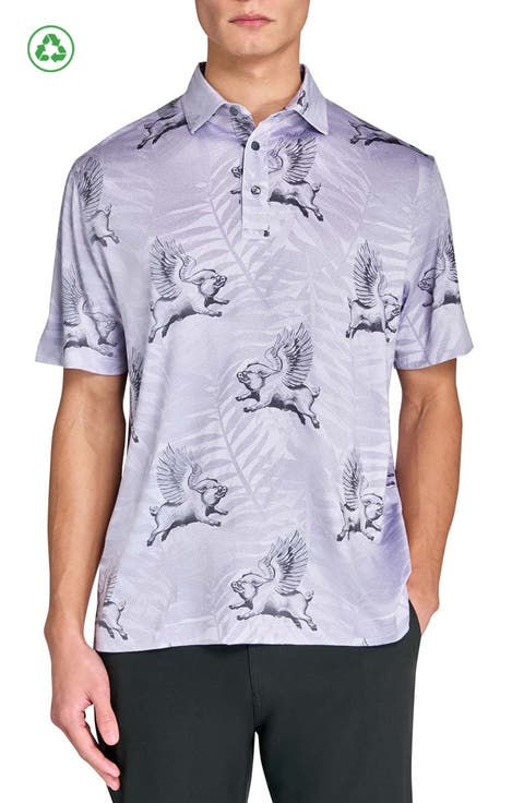 Regular Fit Flying Pigs Recycled Performance Golf Polo