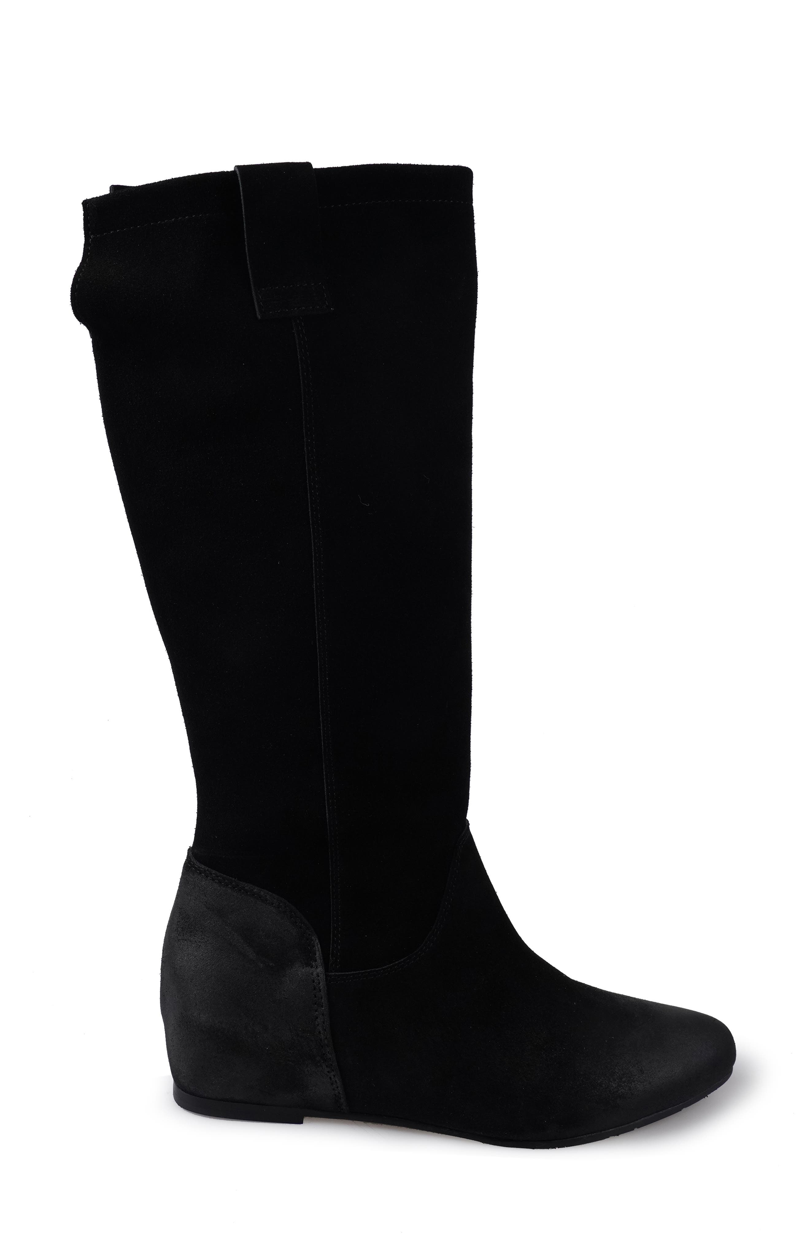 ZIGI Brindle Hidden Wedge Boot, Alternate, color, Black Suede