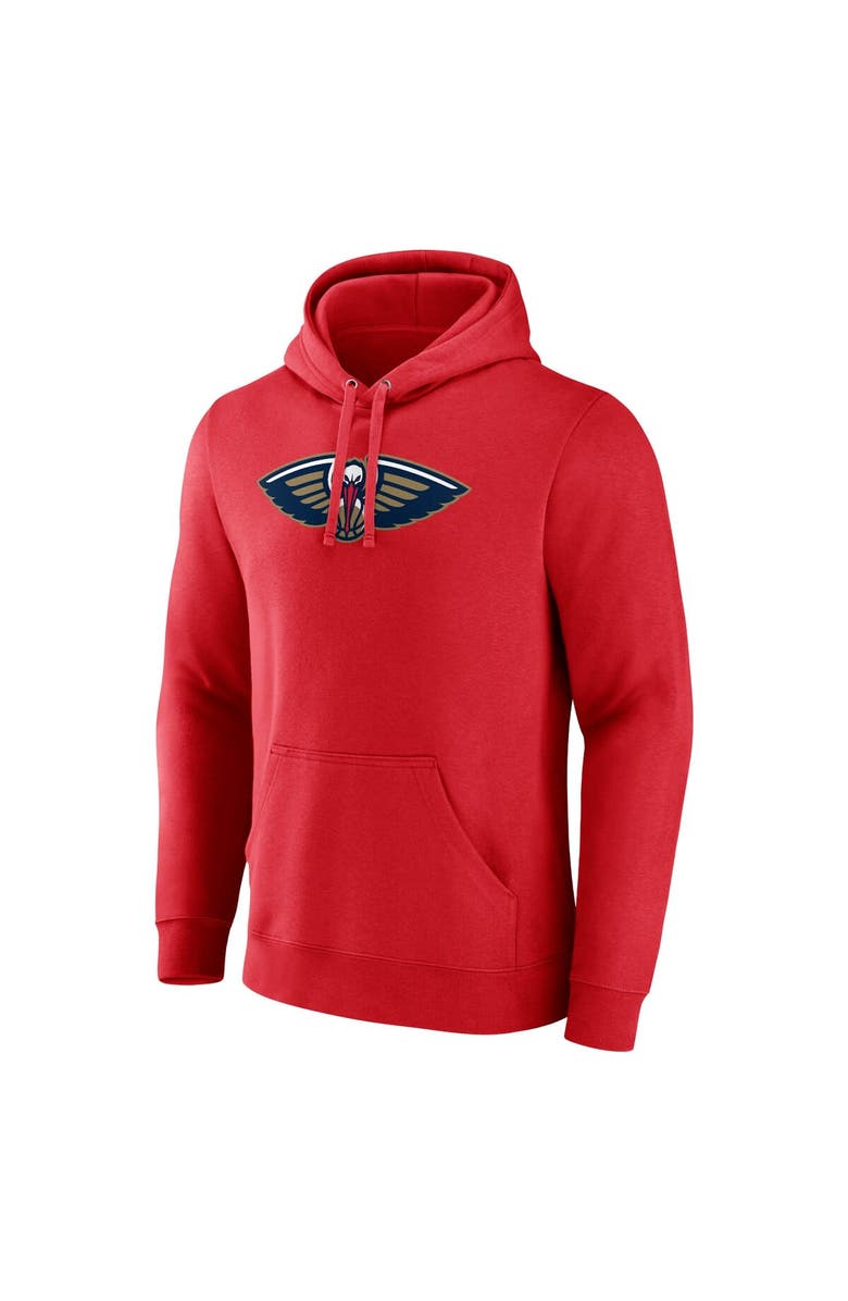 FANATICS Men's Fanatics Branded  Red New Orleans Pelicans Primary Logo Pullover Hoodie, Alternate, color, Red