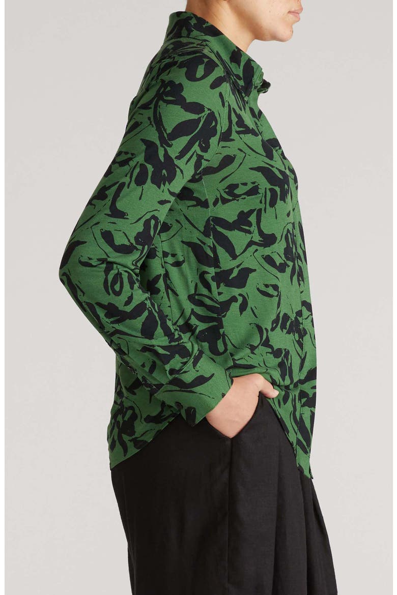 Elbe Button-Up Shirt, Alternate, color, GREEN SGRAFITTO PRIN