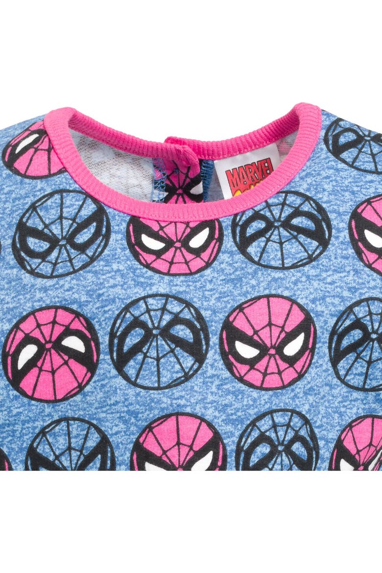 Spider-Man One Piece Romper, Alternate, color, Spider Man Blue Pink