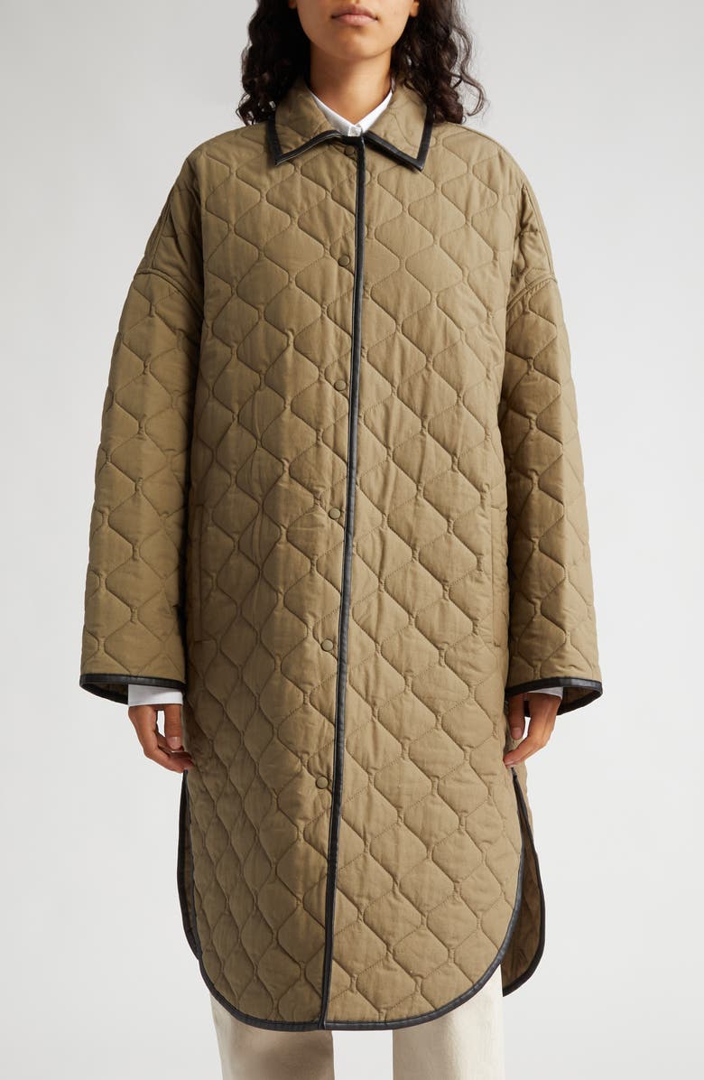 TOTEME Quilted Organic Cotton Cocoon Coat, Main, color,