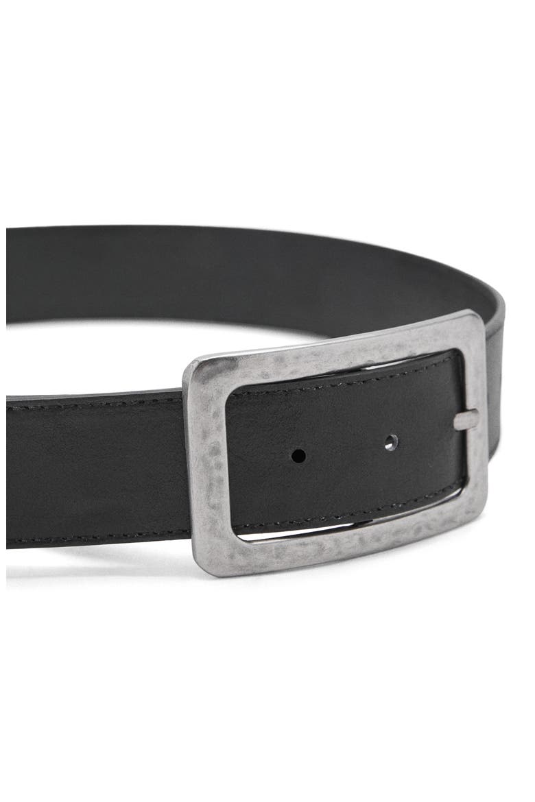 Square Buckle Textured Belt, Alternate, color, BLACK