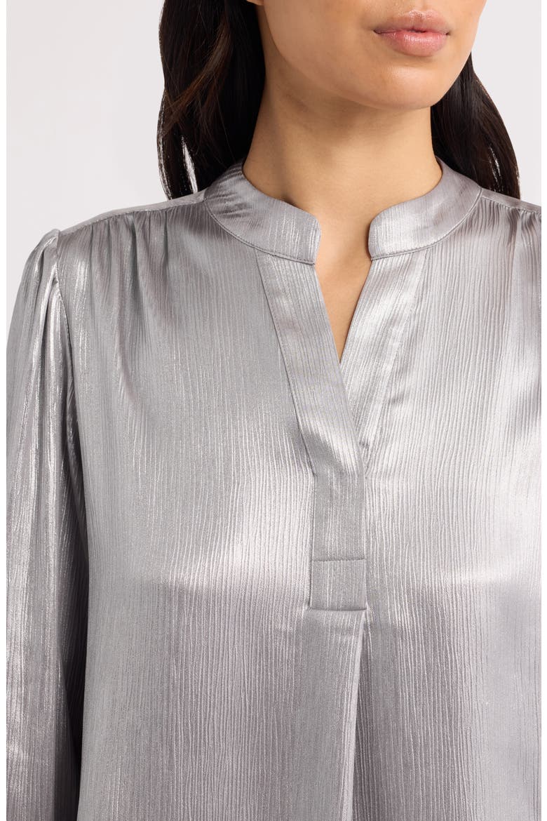 Metallic Gathered Top, Alternate, color, SILVER