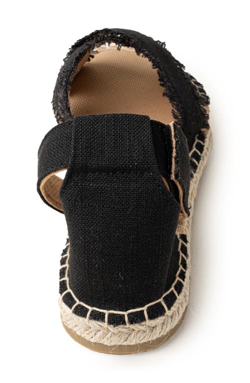 Minnetonka Pemma Ankle Strap Sandal In Black Linen