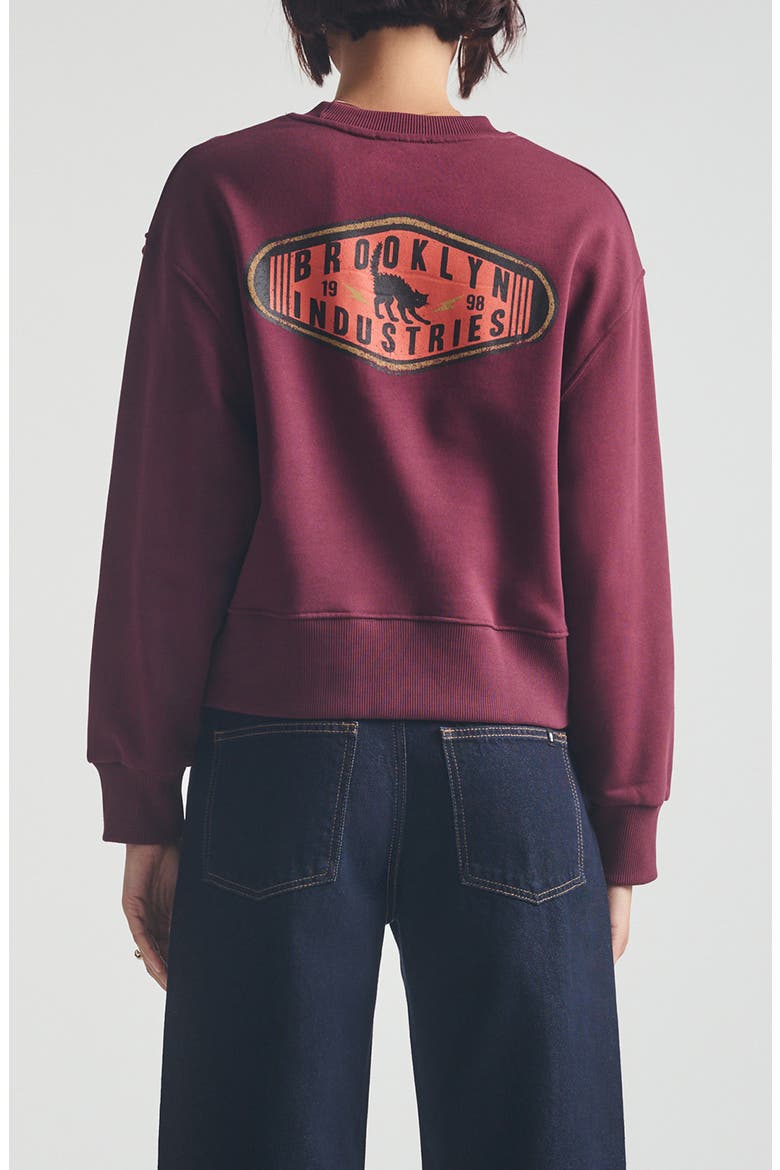 Graphic Relaxed Sweatshirt, Alternate, color, WINDSOR WINE