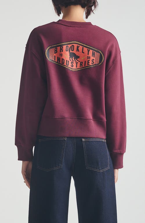 Brooklyn Industries Graphic Relaxed Sweatshirt In Burgundy