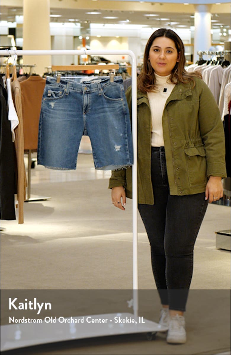 Nikki Raw Hem Denim Bermuda Shorts, sales video thumbnail