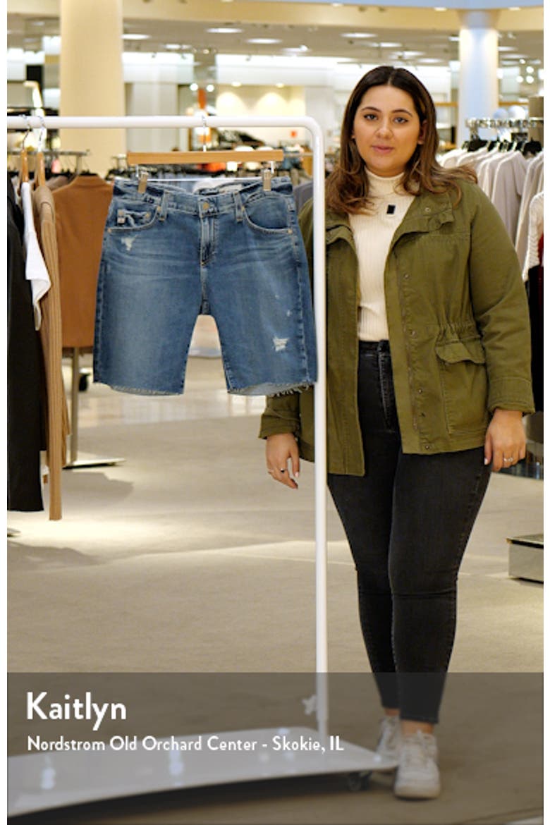 Nikki Raw Hem Denim Bermuda Shorts video