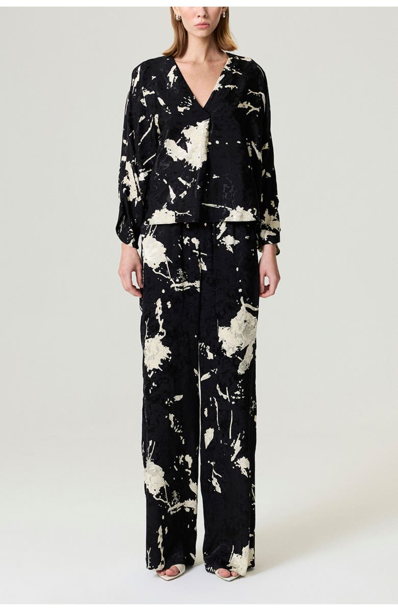 Nocturne Abstract Print Jacquard Blouse, Alternate, color, Multi-Colored