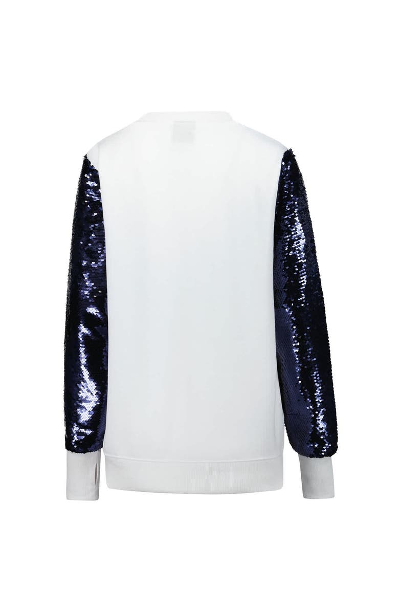 CUCE Women's Cuce White Dallas Cowboys Sequin Sleeve V-Neck Pullover Sweatshirt, Alternate, color, White