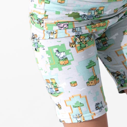 Bellabu Bear Minecraft Overworld Dreams Kids 2-piece Short Sleeve & Shorts Pajama Set In Multi