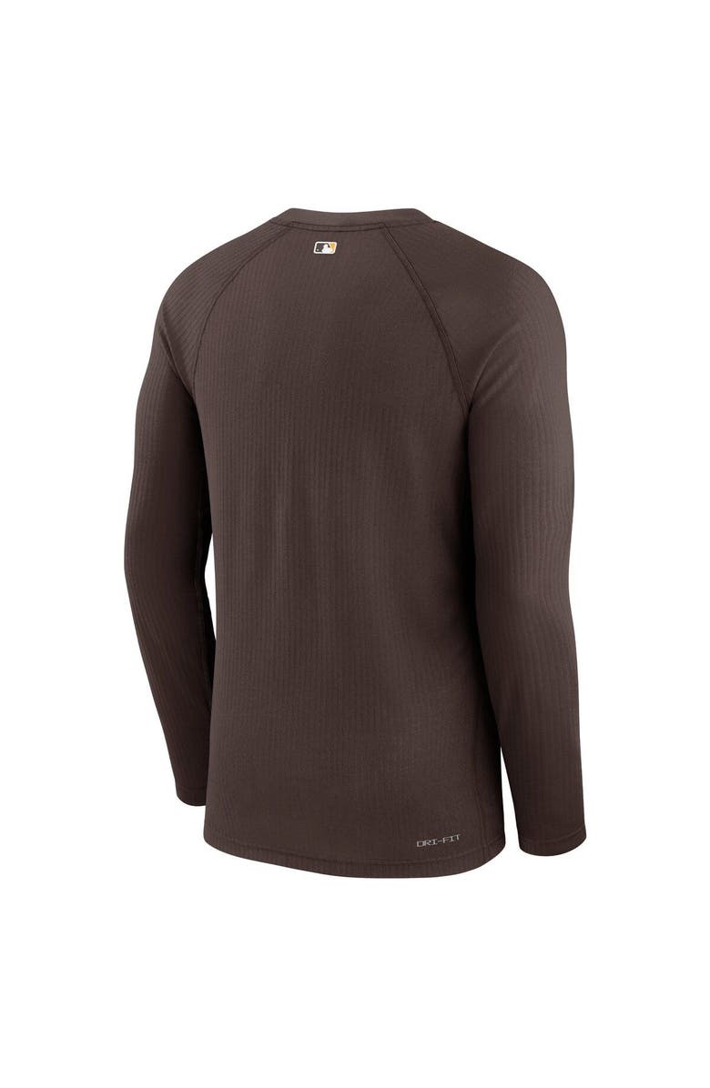 Nike Men's Nike Brown San Diego Padres Authentic Collection Raglan Performance Long Sleeve T-Shirt, Alternate, color,