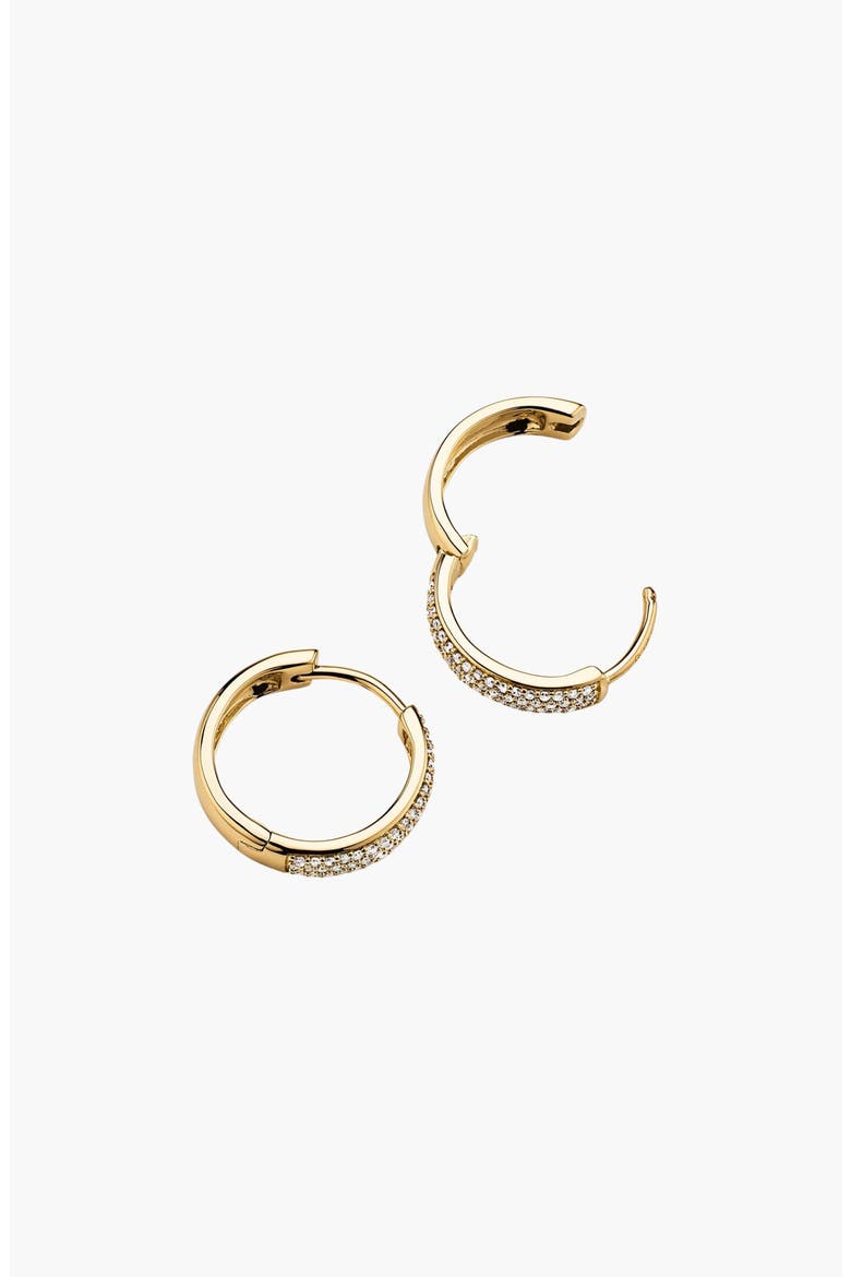 Bold Pavé Diamond Small Hoops, Alternate, color, Yellow Gold