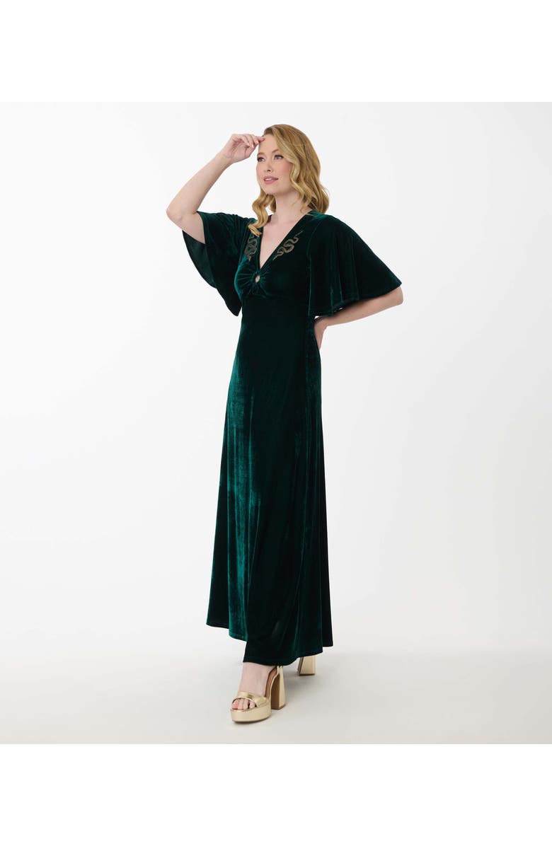 Smak Parlour Cut Out Knit Maxi Dress, Alternate, color, Emerald