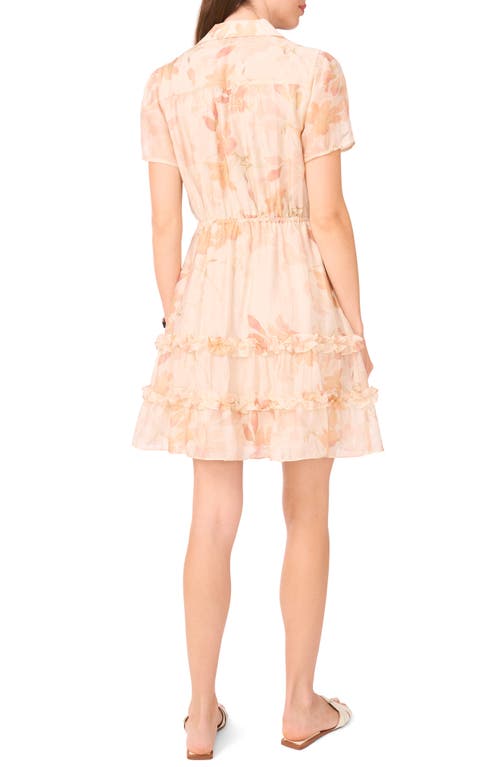Halogen ® Ruffle Drawstring Waist Shirtdress In Neutral